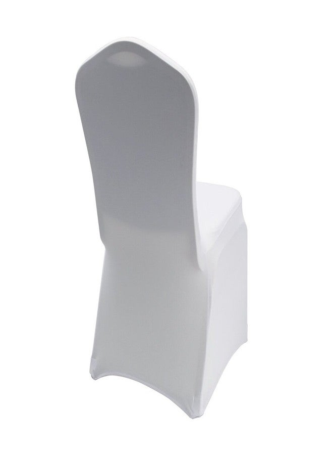 WELMATCH White Stretch Spandex Chair Covers - 12 pcs Wedding Party Dining Scuba Elastic Chair Covers (White, 12) - Image 2